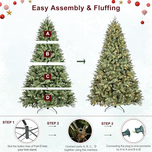 8FT Prelit Artificial Christmas Tree