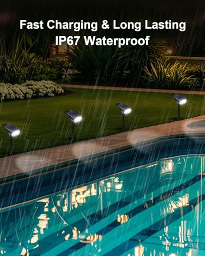4 Pack Solar Spot Lights Outdoor Waterproof (4 Count)
