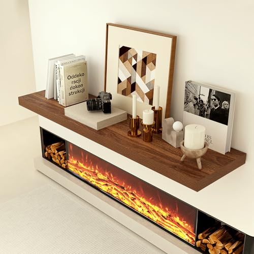 36 x 12 Deep Floating Shelves Wall Mounted Set of 1 Walnut