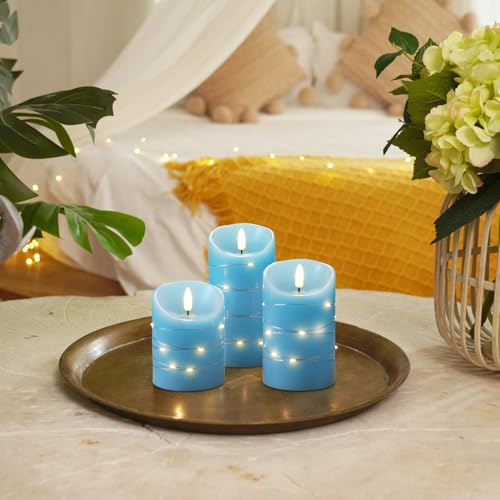 Flameless Candles with String Lights (3 Count)
