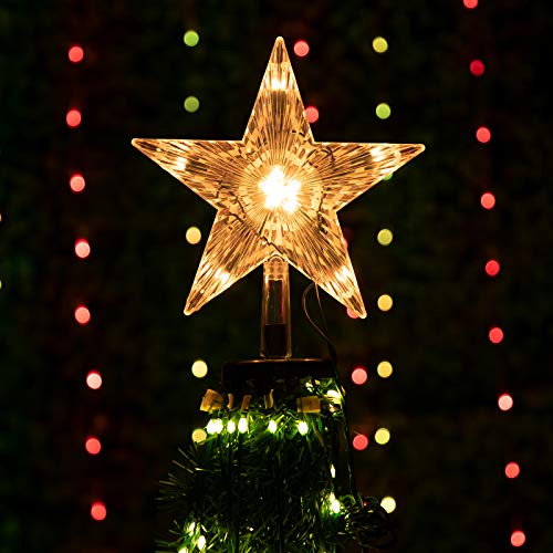 Christmas Tree Topper Lighted Star with Built