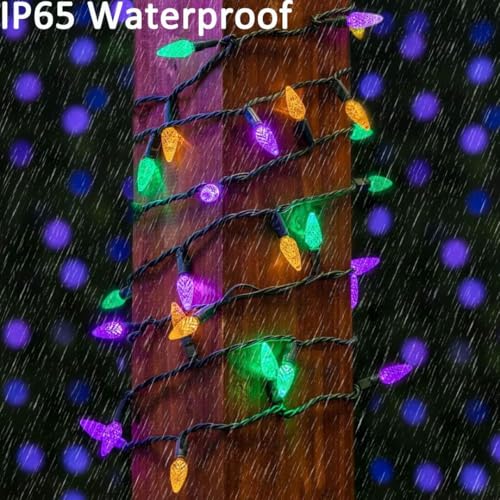 Outdoor Solar Christmas Lights C6 Strawberry String Lights Mardi Gras String Lights