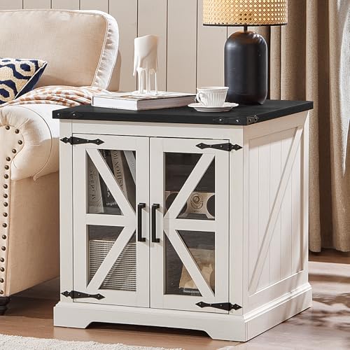 24'' End Table with Charger for Living Room