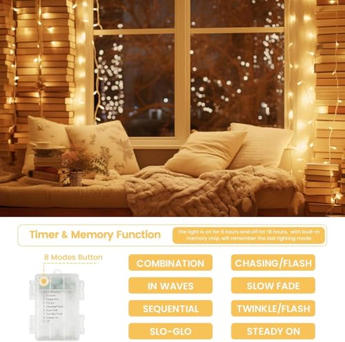 4 Pack 400 LED Battery Operated String Lights