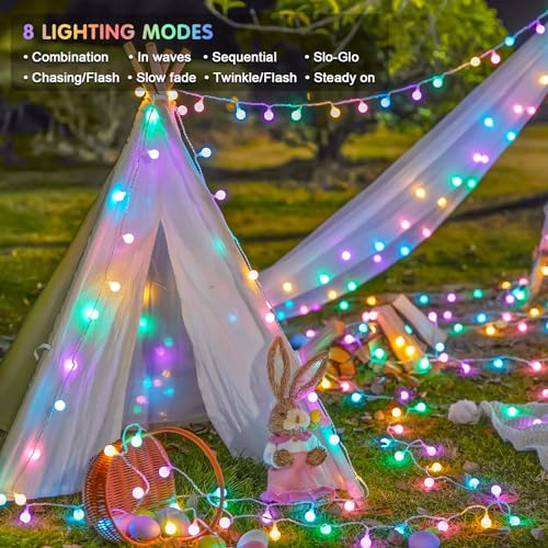 33 ft 100 LED Connectable Globe Easter Lights String Indoor