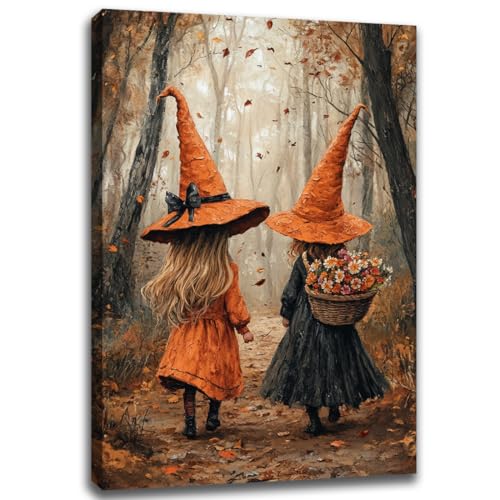 Fall Wall Art Witch Picture Decor