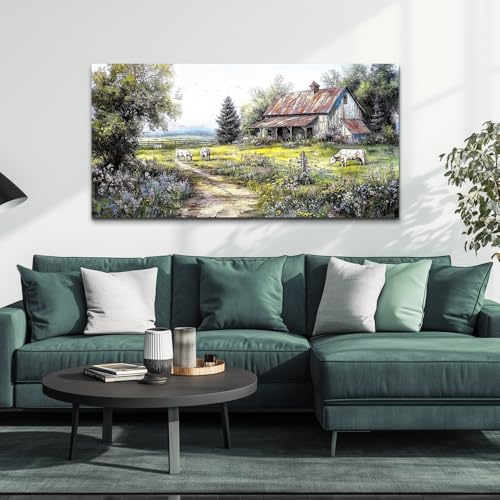 Canvas Wall Art For Living Room Wall Decor For Bedroom Office Decorations Field Wall Pictures Artwork Flower Scenery Watercolour Paintings Aesthetic Home Decor Ready to Hang 20x40 In