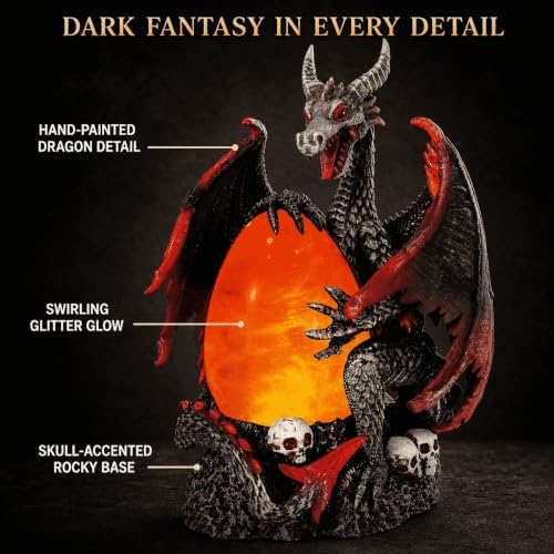 Fire Dragon Snow Globe with Glitter