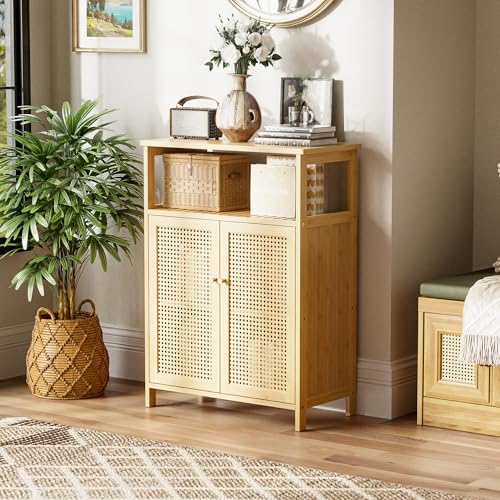 Rattan Bathroom Storage Cabinet