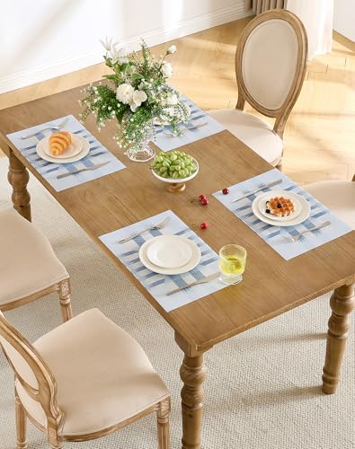 Geometric Print Blue Placemats Set of 6 (2.83 Count)
