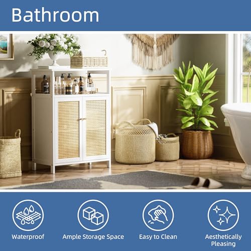 Rattan Bathroom Storage Cabinet