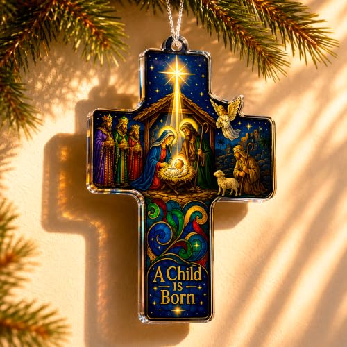 Nativity Cross Christmas Ornament 2026