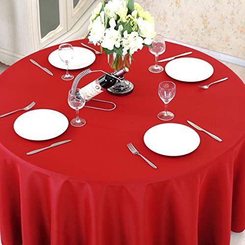 90 Inch Red Tablecloths for Round Tables