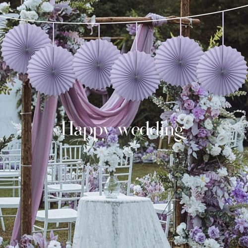 Purple Party Decorations DIY Purple Paper Fans Hanging Decoration 16in DIY