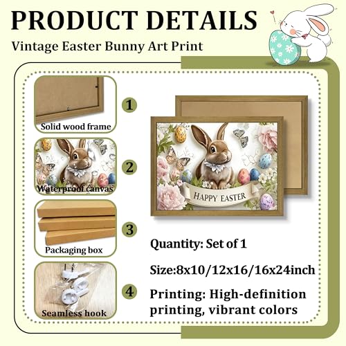 Framed Easter Bunny Wall Art