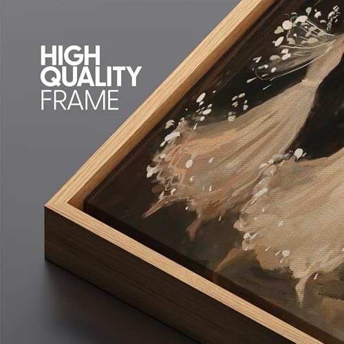Large Framed Canvas Print Wall Art Ballet Dancers in Motion Romantic Impressionist Dance Scene Illustrations Decorative Colorful Multicolor for Bedroom