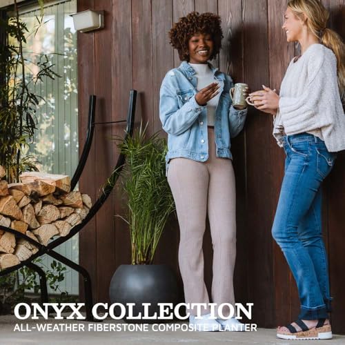 Ash & Ember 24" Round Sphere Charcoal Planter