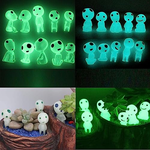 Fairy Garden Accessories Tree Elves Glow in Dark Garden Alien Decor Miniatures Luminous Ghost kit for Micro Landscape Garden Decoration Outdoor Status Patio Lawn Yard Kit (10 Count)