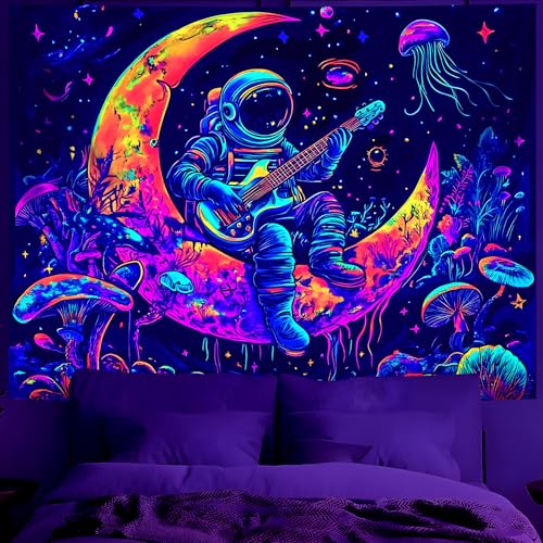 Astronaut Space Blacklight Tapestry 79"x59"