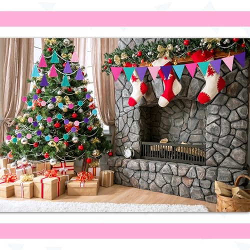 4 Pcs 9.8 ft Pom Pom Garland for Classroom Bulletin Board (4 Count)