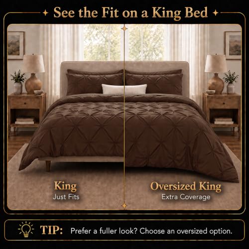 Oversized King Comforter Set Brown