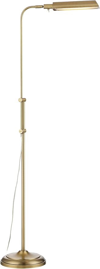 360 Lighting Culver Traditional Farmhouse Pharmacy Floor Lamp Standing LED Adjustable Height Plated 57" Tall Aged Brass Metal Shade Pole Light for Living Room Reading House Bedroom Home Decor