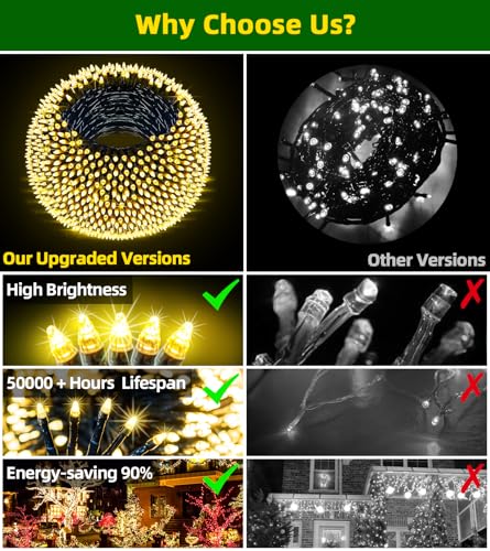 300 LED 75FT Christmas String Lights Indoor Outdoor (75 Foot)