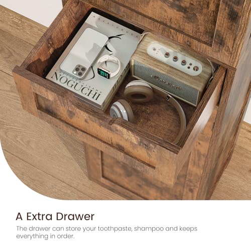 66.9" Tall Bathroom Storage Cabinet with 2 Doors & 1 Drawer