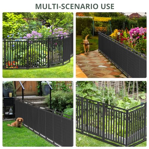 Decorative Garden Fence Metal Dog Fence Outdoor for Yard (4400 Sq Ft)