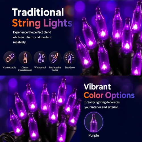 Purple Halloween Lights (21 Foot)