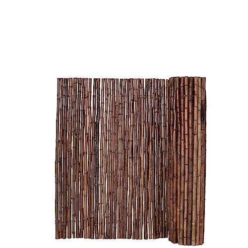 Caramel Brown Bamboo Fence Roll Outdoor Fencing Panels 4 ft H x 8 ft L