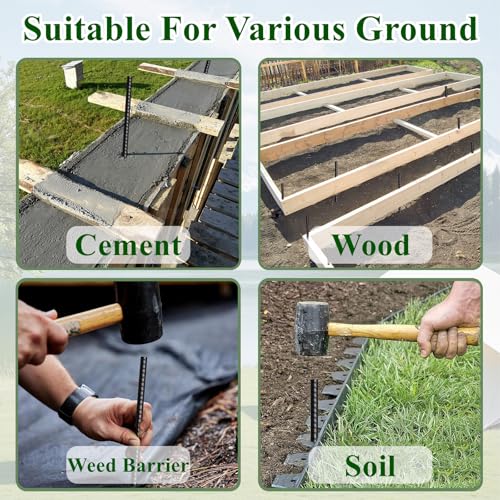 16 Inch Rebar Stakes 30 Pack Heavy Duty Ground Anchors with Chisel Point End Long Straight Steel Tent Stakes 3 (30 Count)
