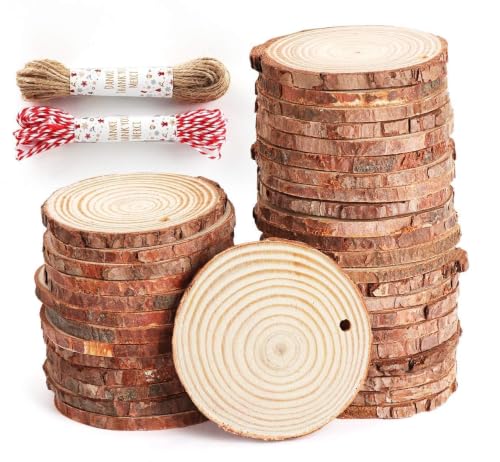 50Pcs Wood Slices for Crafts (50 Count)