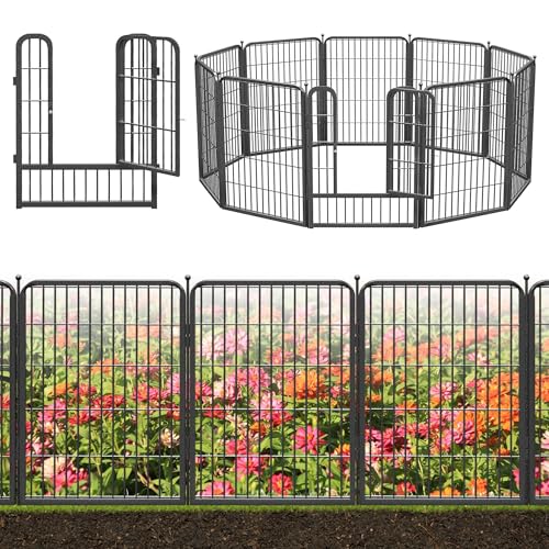Decorative Black Metal Fencing Garden Fence with Gate