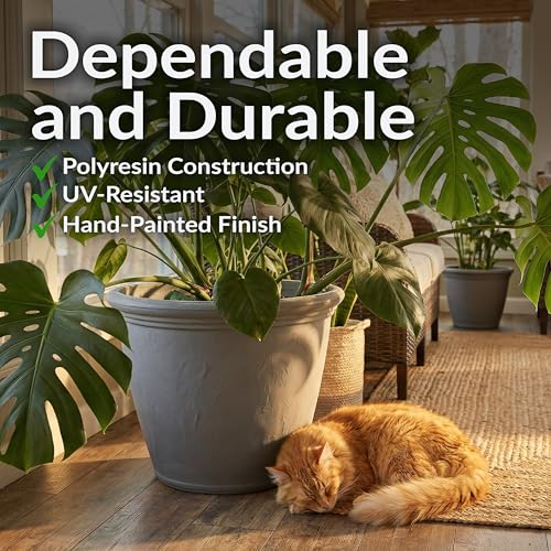 Sunnydaze Anjelica 20'' Large Plastic Planter Pot for Plants (2 Count)