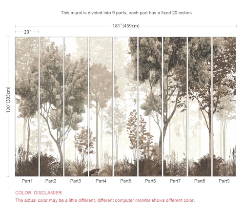 Vintage Forest Wallpaper Nature Wall Mural Wallpaper for Bedroom Living Room