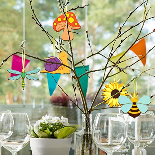80PCS Wooden Spring Ornaments to Paint (80 Count)