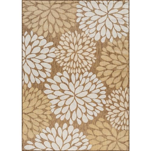 Outdoor Rug 6x9 Modern Exotic Tropical Leaf Area Rugs for Indoor and Outdoor Patio Deck Porch Garden Water Resistant Washable Outside Carpet
