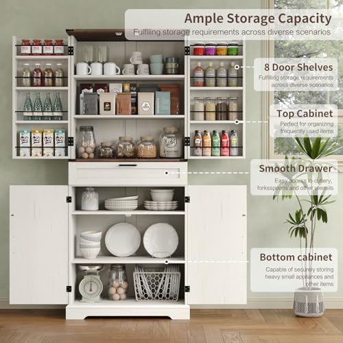 72'' Kitchen Storage Pantry Cabinet