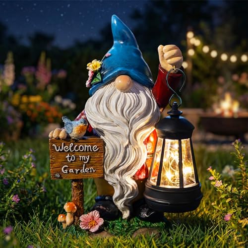 Garden Gnome Statues Figurine Lights