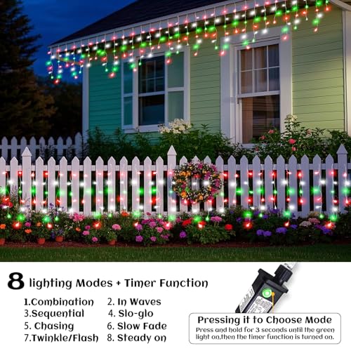 33ft Icicle Lights for Outside