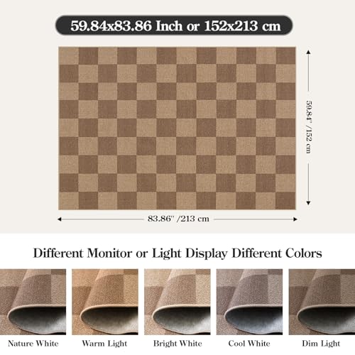 Checkered Easy Jute Living Room Rug