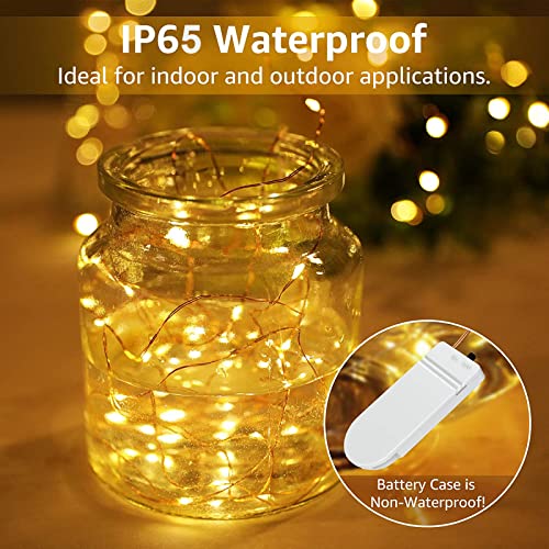 14 Pack Fairy Lights Battery Operated 7ft 20 LED String Lights Mini Twinkle Lights Silver Wire Firefly Starry Lights for DIY Craft Mason Jar Wedding Centerpiece Table Party Christmas Decor (14 Count)