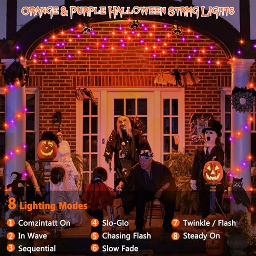 2 Pack Halloween Fairy Lights Plug in (200 Count)