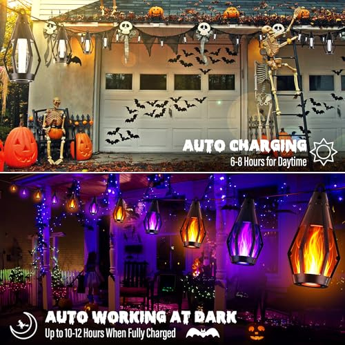 42FT 15 LED Solar Flame Halloween String Lights (15 Count)