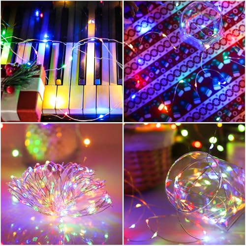 Christmas Multicolor Fairy String Lights Battery Operated Powered (33 Foot)