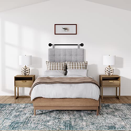 Harper Modern Nightstand Side Accent or End Table with Storage Drawer (2 Count)