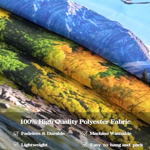 Nature Forest Mountain Tapestry Green Pine Tree Tapestry for Bedroom Aesthetic Flowing River Landscape Tapestries Wall Hanging Bird Decor for Living Room Classroom Dorm Office