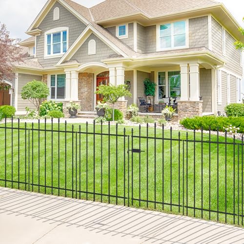 36" x 12' No Dig Metal Garden Fence with Gate