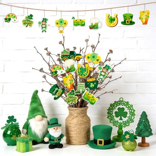 36PCS Wooden St. Patrick's Day Ornaments to Paint Shamrock Cutout Decorations (36 Count)